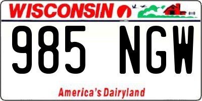 WI license plate 985NGW
