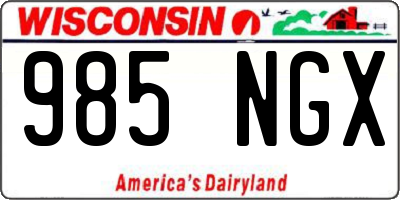 WI license plate 985NGX