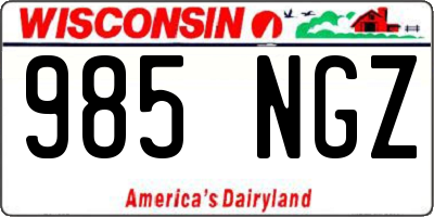 WI license plate 985NGZ