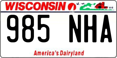 WI license plate 985NHA
