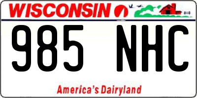 WI license plate 985NHC