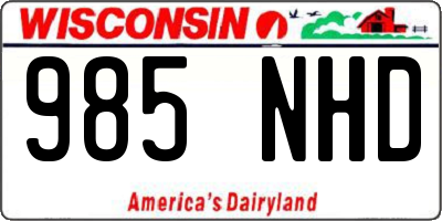 WI license plate 985NHD