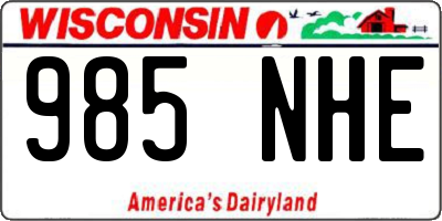 WI license plate 985NHE