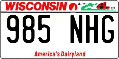 WI license plate 985NHG