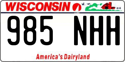 WI license plate 985NHH