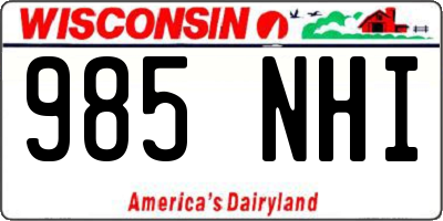 WI license plate 985NHI