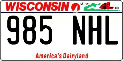 WI license plate 985NHL