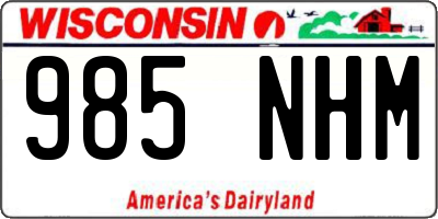 WI license plate 985NHM