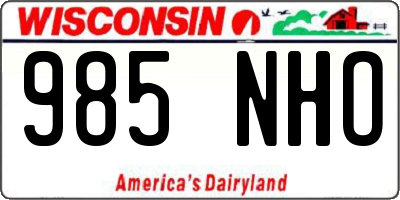 WI license plate 985NHO
