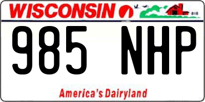 WI license plate 985NHP