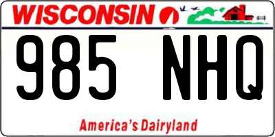 WI license plate 985NHQ