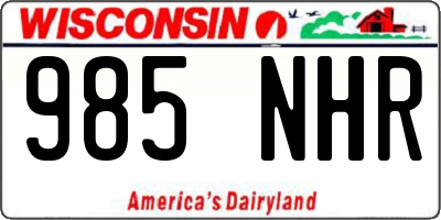 WI license plate 985NHR