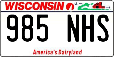 WI license plate 985NHS