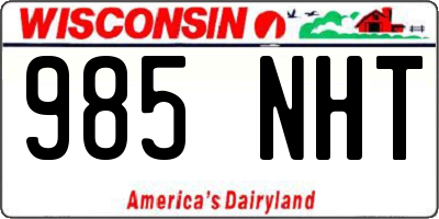 WI license plate 985NHT