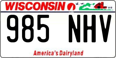 WI license plate 985NHV