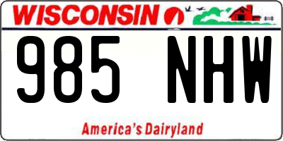 WI license plate 985NHW