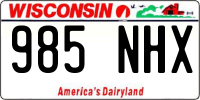 WI license plate 985NHX