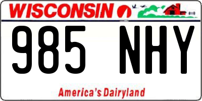 WI license plate 985NHY