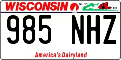 WI license plate 985NHZ