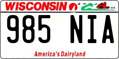 WI license plate 985NIA