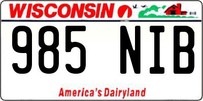 WI license plate 985NIB