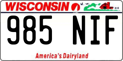 WI license plate 985NIF