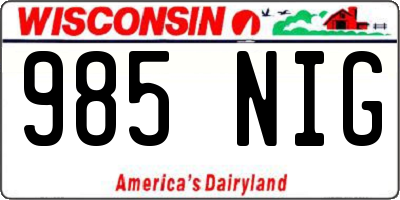 WI license plate 985NIG