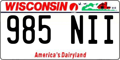WI license plate 985NII