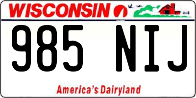 WI license plate 985NIJ