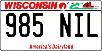 WI license plate 985NIL