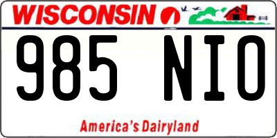 WI license plate 985NIO
