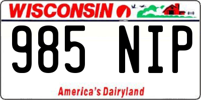 WI license plate 985NIP