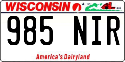 WI license plate 985NIR