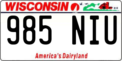 WI license plate 985NIU