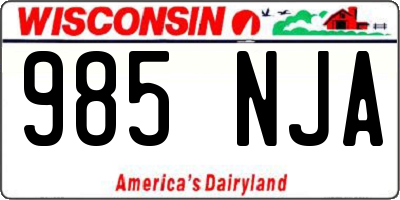 WI license plate 985NJA