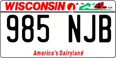 WI license plate 985NJB