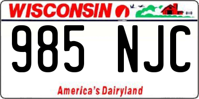 WI license plate 985NJC