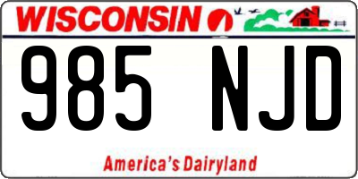WI license plate 985NJD