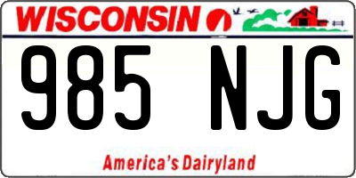 WI license plate 985NJG