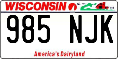 WI license plate 985NJK