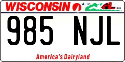 WI license plate 985NJL