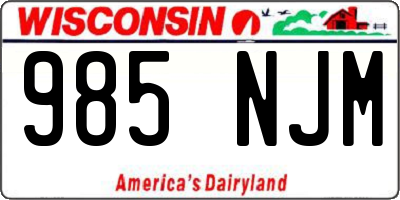 WI license plate 985NJM