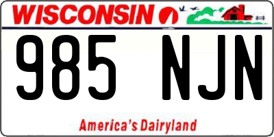 WI license plate 985NJN