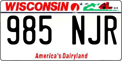 WI license plate 985NJR