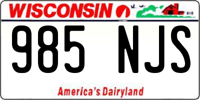 WI license plate 985NJS