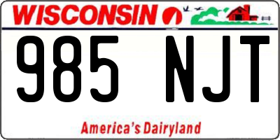 WI license plate 985NJT