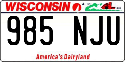 WI license plate 985NJU