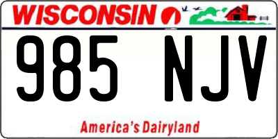 WI license plate 985NJV