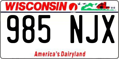 WI license plate 985NJX