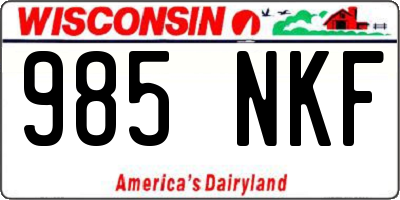 WI license plate 985NKF